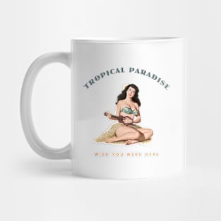 Hula Girl Wish You Were Here 3 Tropical Paradise Mug